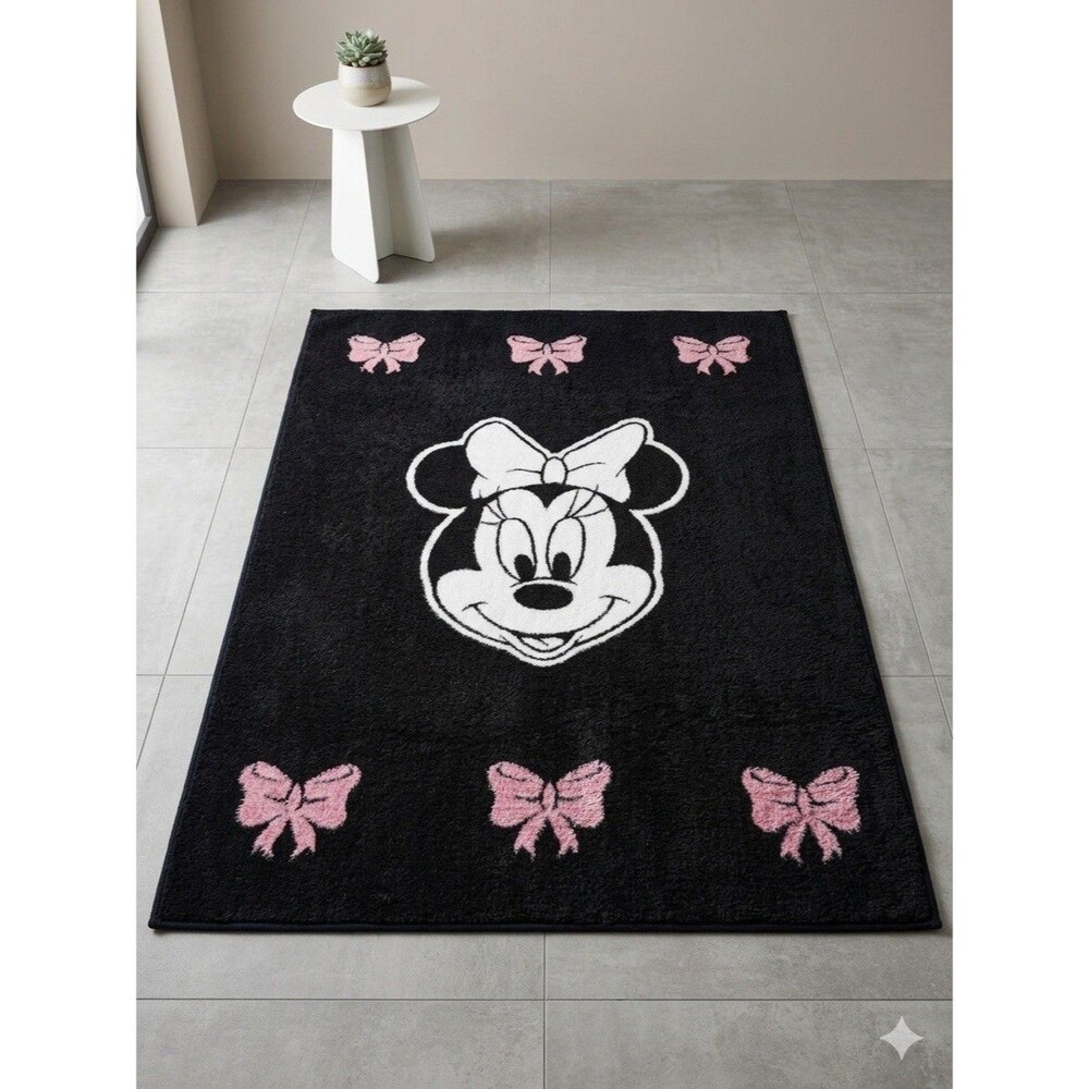 Vintage 1984 Biederlack Minnie Mouse Black Pink Bows Rare HTF USA Reversible